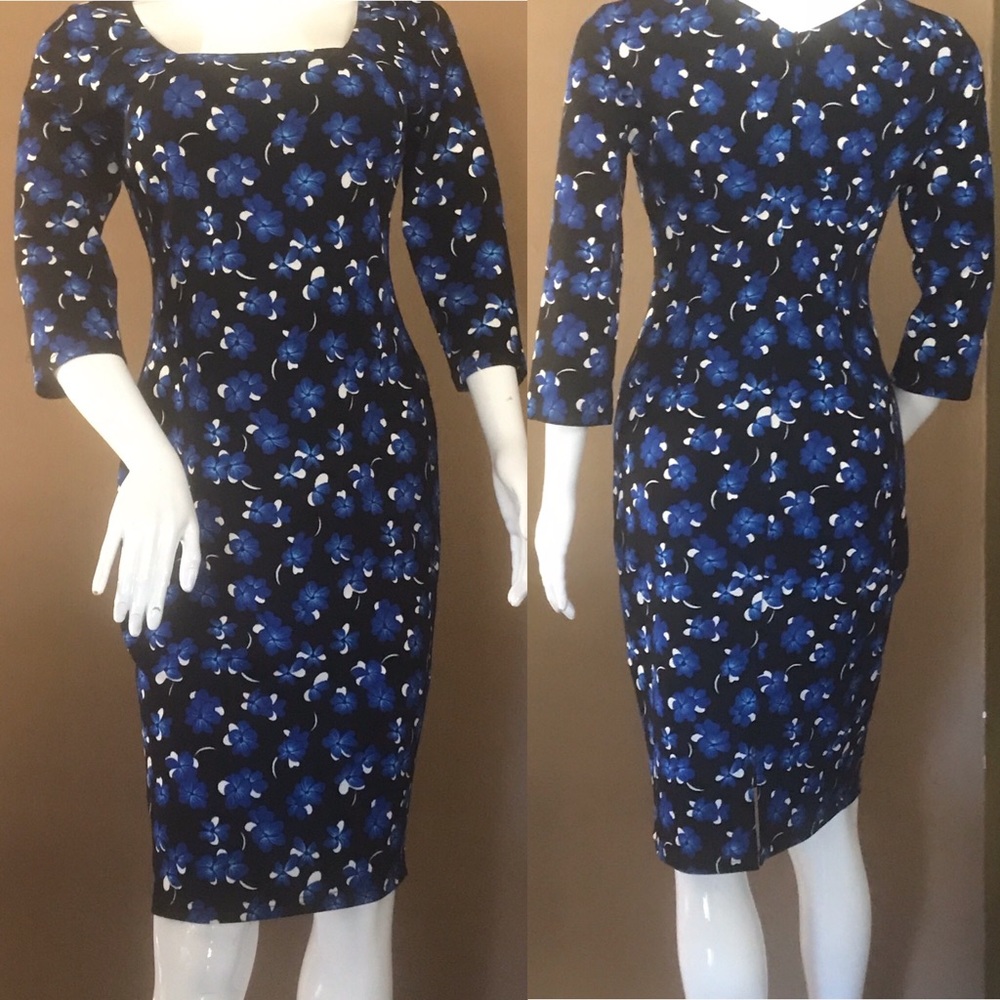 Womens Elegant Square Neck Casual Sheath Dress